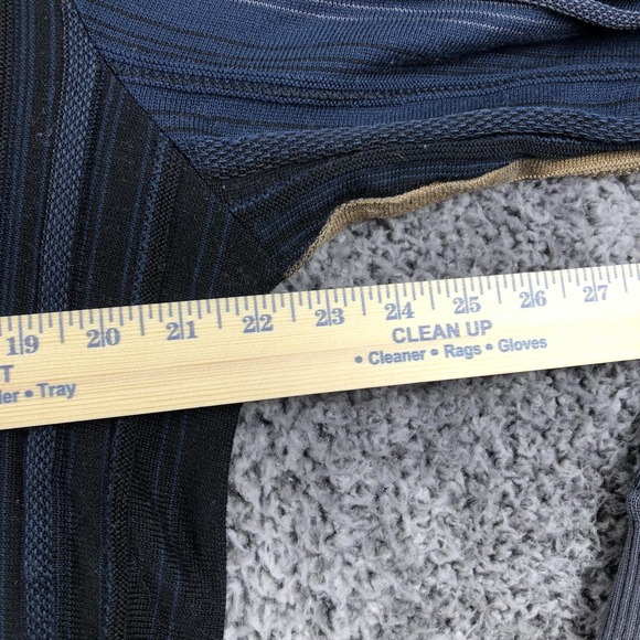 St Croix Sweater Mens Large Blue Striped Knit 1/4 Zip Mock Neck Pullover USA - Picture 7 of 10